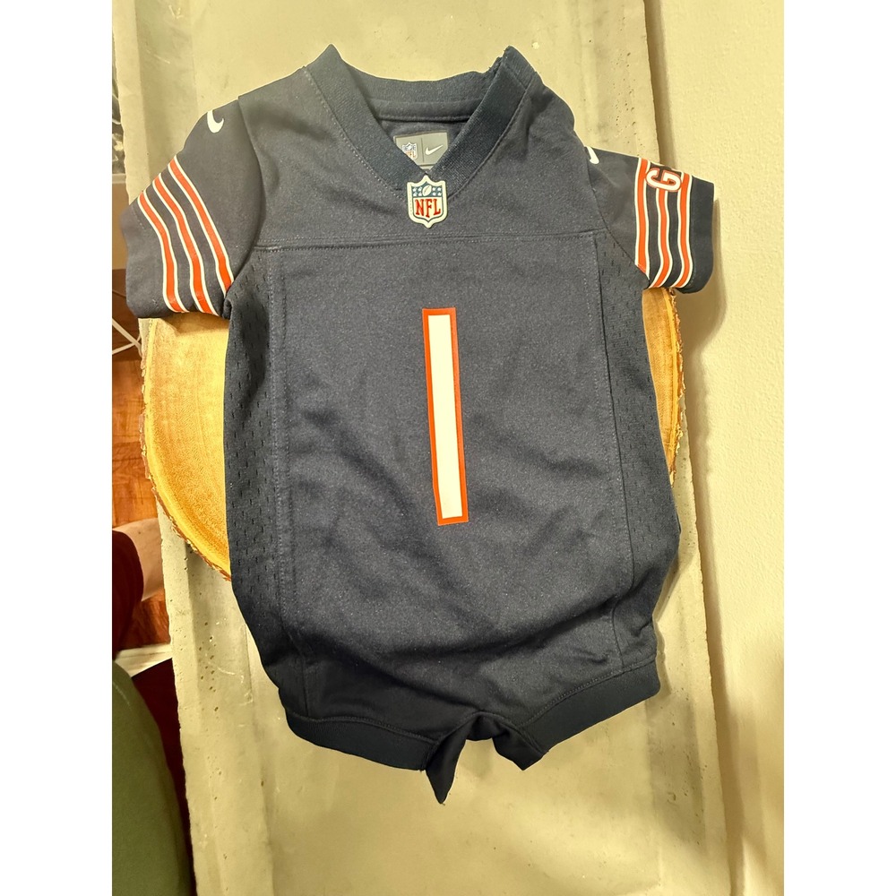 Nike NFL Chicago Bears Justin Fields 1 Jersey‎ Romper 3/6M Baby Onesie